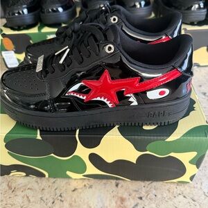 Bape Black and Red Sneakers
